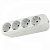 Колодка розеточная 4-местный, с заземлением, белый, SQ1806-0014 SQ1806-0014 TDM